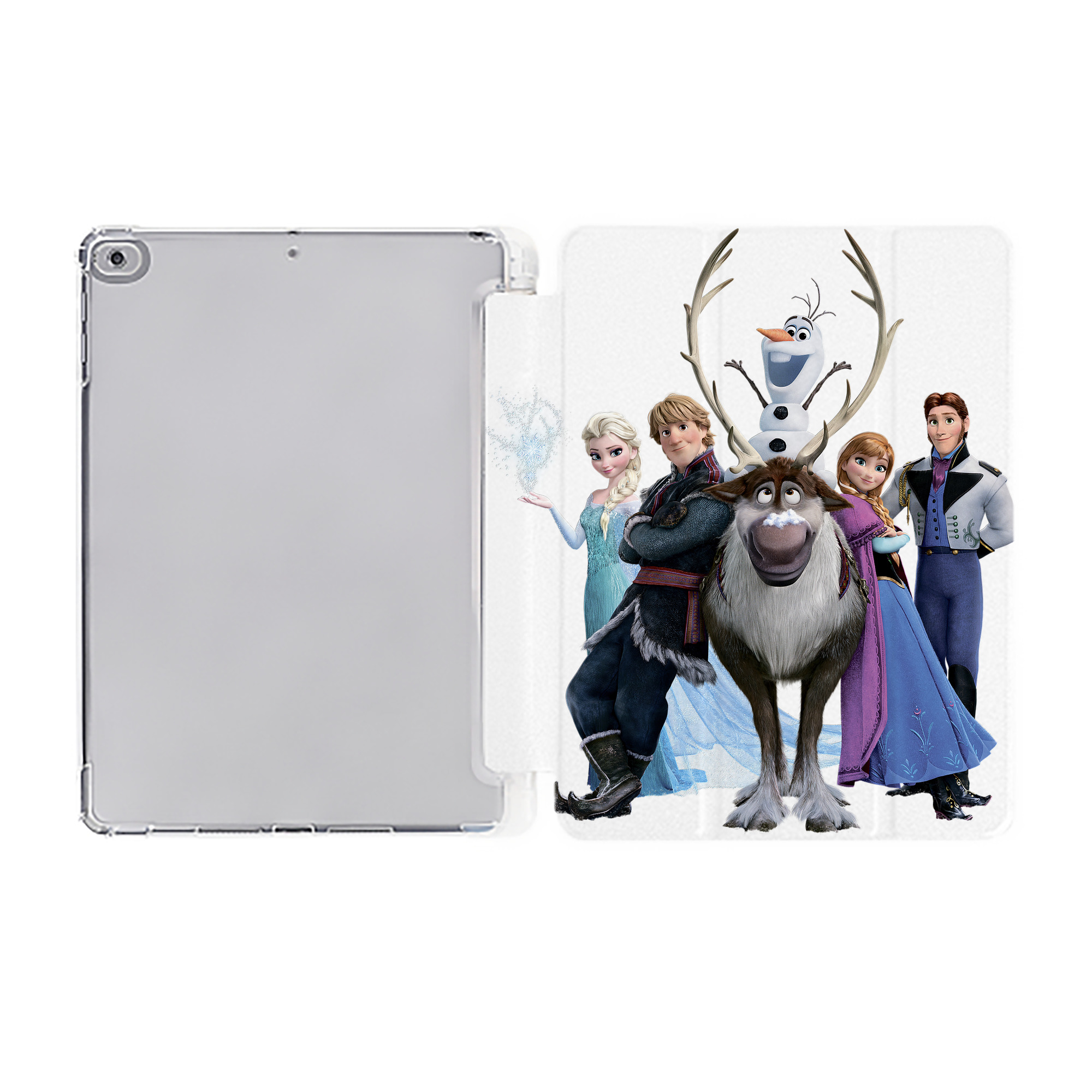（画像用） アナと雪の女王 アンナ エルサ Frozen Anna Elsa IPad ケース ペン収納付き 三つ折りスタンド PUレザー×シリコン 対応機種9.5/10.5/10.9インチ